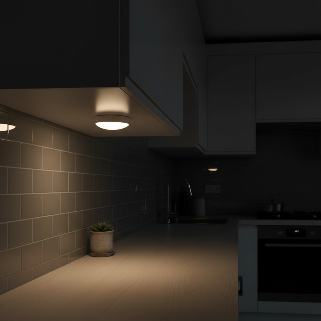 Luz nocturna LED cocina bajo mueble